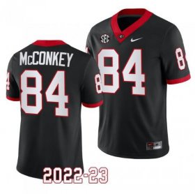 #84 Ladd McConkey University of Georgia College Football Men's Black Jersey 524889-284