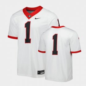 #1 Game Georgia Bulldogs Away Men's White Jersey 684166-392