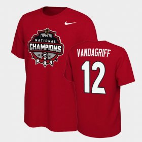 #12 Brock Vandagriff 2021 National Champions University of Georgia Celebration Men's Red T-Shirt 407567-714 #12 Brock Vandagriff 2021 National Champions University of Georgia Celebration Men's Red T-Shirt 407567-714