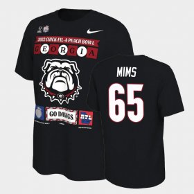 #65 Amarius Mims College Football Georgia Bulldogs 2022 Peach Bowl Men Black T-Shirt 832921-688 #65 Amarius Mims College Football Georgia Bulldogs 2022 Peach Bowl Men Black T-Shirt 832921-688