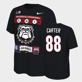 #88 Jalen Carter College Football University of Georgia 2022 Peach Bowl Men's Black T-Shirt 420485-240 #88 Jalen Carter College Football University of Georgia 2022 Peach Bowl Men's Black T-Shirt 420485-240
