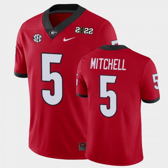 #5 Adonai Mitchell 2021 National Champions UGA Game Men\'s Red Jersey 973867-875