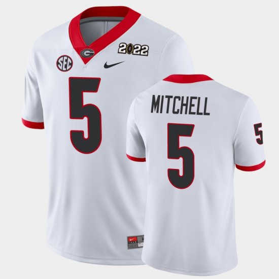 #5 Adonai Mitchell 2021 National Champions UGA Bulldogs Game Mens White Jersey 229331-773