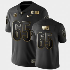 #65 Amarius Mims 2021 National Champions UGA Golden Men Black Jersey 759895-979