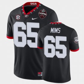 #65 Amarius Mims 2022 National Champions University of Georgia Men Black Jersey 756513-175