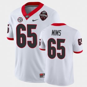 #65 Amarius Mims 2022 National Champions Georgia Bulldogs Mens White Jersey 132377-646