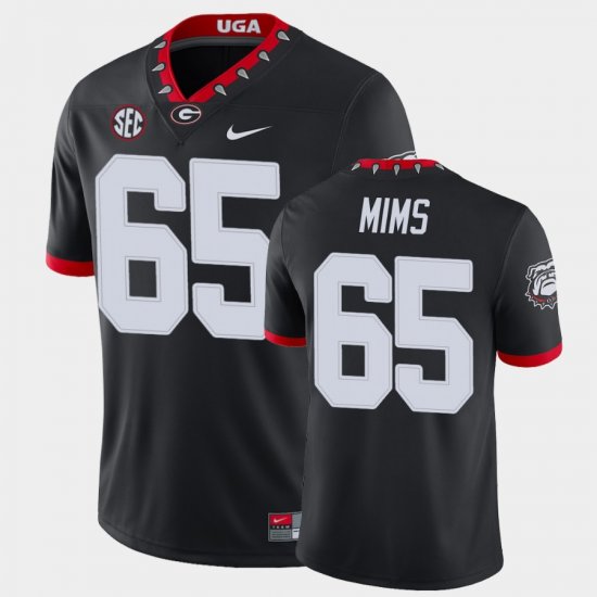 #65 Amarius Mims Game Georgia Men\'s Black Jersey 760322-335