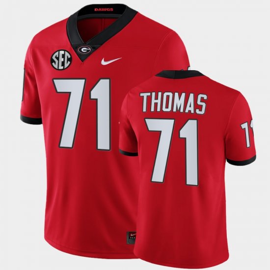 #71 Andrew Thomas College Football Georgia Bulldogs Alumni Mens Red Jersey 482011-427