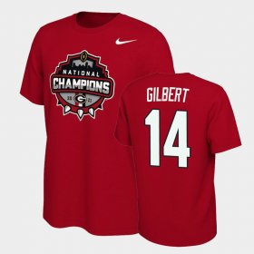 #14 Arik Gilbert 2021 National Champions Georgia Celebration Mens Red T-Shirt 235151-713 #14 Arik Gilbert 2021 National Champions Georgia Celebration Mens Red T-Shirt 235151-713