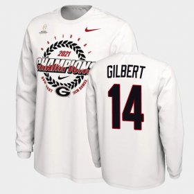 #14 Arik Gilbert 2021 National Champions Georgia Bulldogs Expression Men White T-Shirt 814063-201 #14 Arik Gilbert 2021 National Champions Georgia Bulldogs Expression Men White T-Shirt 814063-201