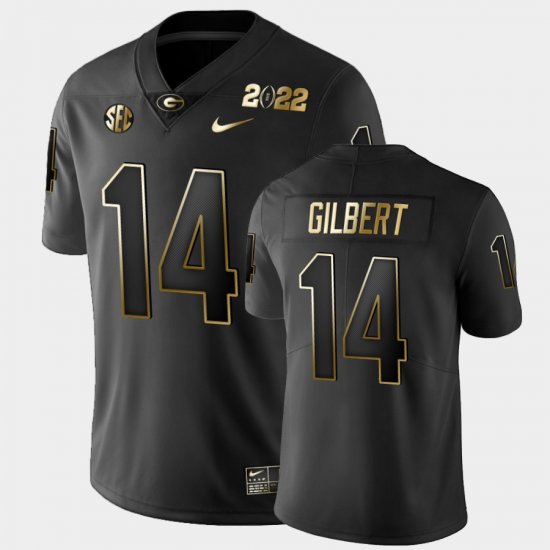 #14 Arik Gilbert 2021 National Champions Georgia Bulldogs Golden Men Black Jersey 187496-680