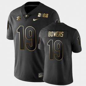 #19 Brock Bowers 2021 National Champions UGA Bulldogs Golden Mens Black Jersey 310232-317 #19 Brock Bowers 2021 National Champions UGA Bulldogs Golden Mens Black Jersey 310232-317