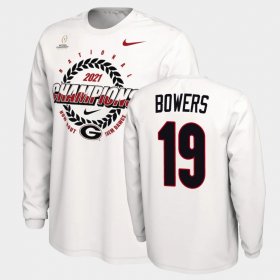 #19 Brock Bowers 2021 National Champions University of Georgia Expression Men's White T-Shirt 673372-849 #19 Brock Bowers 2021 National Champions University of Georgia Expression Men's White T-Shirt 673372-849