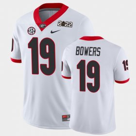 #19 Brock Bowers 2021 National Champions University of Georgia Game Men White Jersey 367799-560 #19 Brock Bowers 2021 National Champions University of Georgia Game Men White Jersey 367799-560