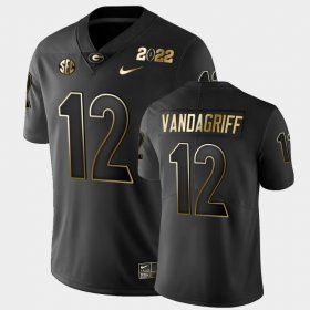 #12 Brock Vandagriff 2021 National Champions UGA Bulldogs Golden Men's Black Jersey 898529-792