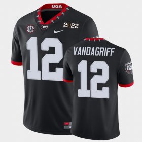 #12 Brock Vandagriff 2021 National Champions University of Georgia Game Men Black Jersey 182796-722