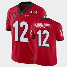 #12 Brock Vandagriff 2021 National Champions UGA Bulldogs Game Men's Red Jersey 706137-669