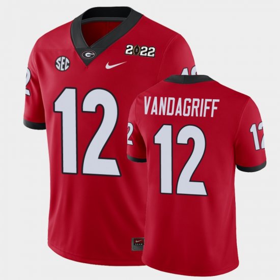 #12 Brock Vandagriff 2021 National Champions UGA Bulldogs Game Men\'s Red Jersey 706137-669