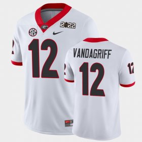 #12 Brock Vandagriff 2021 National Champions UGA Game Men White Jersey 865467-319