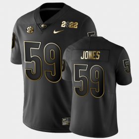 #59 Broderick Jones 2021 National Champions UGA Golden Men Black Jersey 999994-323