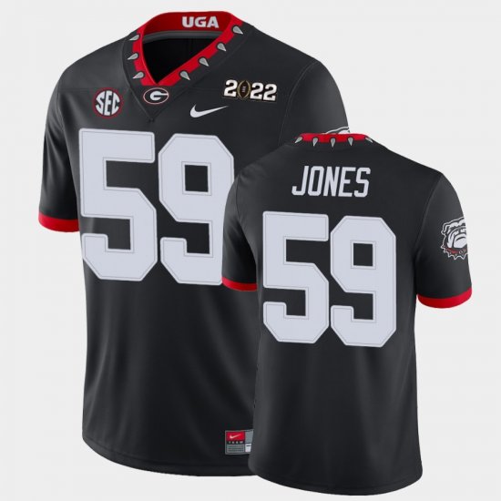 #59 Broderick Jones 2021 National Champions University of Georgia Game Men\'s Black Jersey 901792-429