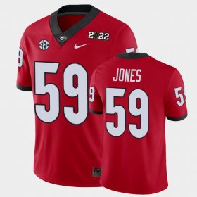 #59 Broderick Jones 2021 National Champions Georgia Bulldogs Game Men's Red Jersey 804186-715