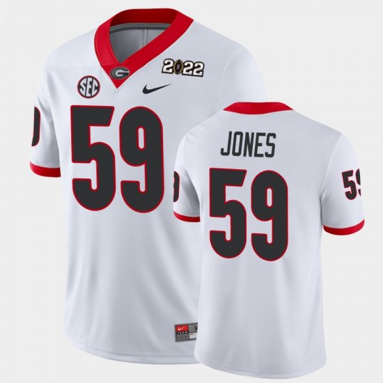 #59 Broderick Jones 2021 National Champions Georgia Bulldogs Game Mens White Jersey 664422-166