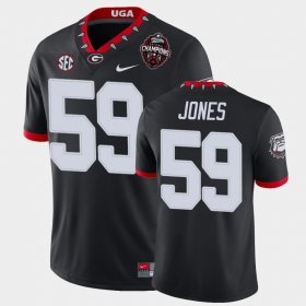 #59 Broderick Jones 2022 National Champions UGA Bulldogs Men Black Jersey 443072-525