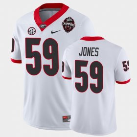 #59 Broderick Jones 2022 National Champions Georgia Mens White Jersey 213436-576