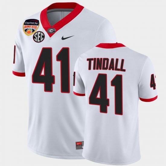 #41 Channing Tindall 2021 Orange Bowl UGA 100th Anniversary Men White Jersey 737064-419