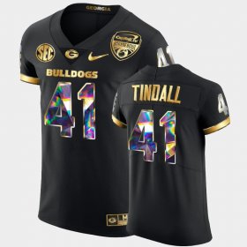 #41 Channing Tindall 2021 Orange Bowl UGA Bulldogs Golden Diamond Edition Men's Black Jersey 993771-736