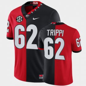 #62 Charley Trippi Split Edition University of Georgia 100th Season NFL Alumni Men's Red Black Jersey 331857-138