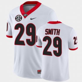 #29 Christopher Smith College Football University of Georgia Game Men's White Jersey 802282-621