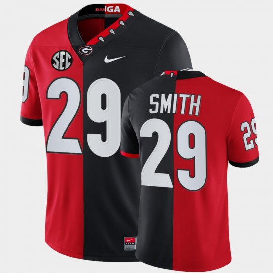 #29 Christopher Smith Split Edition University of Georgia Mascot 100th Anniversary Men Red Black Jersey 135294-933