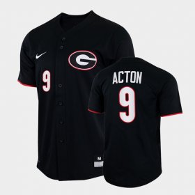 #9 Corey Acton College Baseball UGA 2022 Full-Button Men Black Jersey 816998-450 #9 Corey Acton College Baseball UGA 2022 Full-Button Men Black Jersey 816998-450
