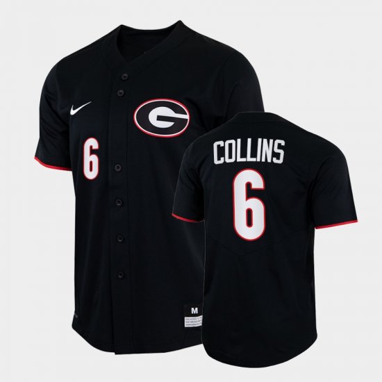 #6 Corey Collins College Baseball UGA 2022 Full-Button Men Black Jersey 969639-871