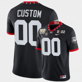 #00 Custom College Football Georgia Bulldogs 2021-22 CFP National Champions Men's Black Jersey 671193-327 #00 Custom College Football Georgia Bulldogs 2021-22 CFP National Champions Men's Black Jersey 671193-327