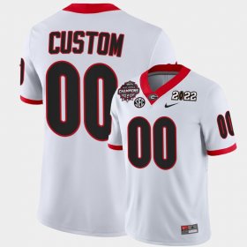 #00 Custom College Football UGA Bulldogs 2021-22 CFP National Champions Mens White Jersey 451928-337 #00 Custom College Football UGA Bulldogs 2021-22 CFP National Champions Mens White Jersey 451928-337
