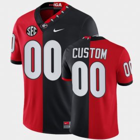 #00 Custom Split Edition University of Georgia Mascot 100th Anniversary Mens Red Black Jersey 730741-517 #00 Custom Split Edition University of Georgia Mascot 100th Anniversary Mens Red Black Jersey 730741-517