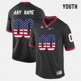 #00 Custom US Flag Fashion Georgia Bulldogs Youth Black Jersey 869614-798 #00 Custom US Flag Fashion Georgia Bulldogs Youth Black Jersey 869614-798