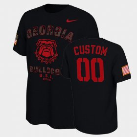 #00 Custom College Football UGA Bulldogs Veterans Day 2021 America Flag Men's Black T-Shirt 116393-385 #00 Custom College Football UGA Bulldogs Veterans Day 2021 America Flag Men's Black T-Shirt 116393-385