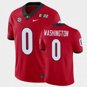 #0 Darnell Washington 2021 National Champions Georgia Bulldogs Game Mens Red Jersey 395853-723