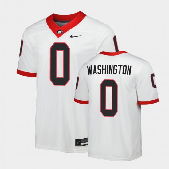 #0 Darnell Washington Game Georgia Men\'s White Jersey 340578-636