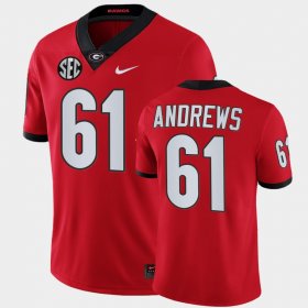 #61 David Andrews College Football Georgia Bulldogs Alumni Mens Red Jersey 388562-640