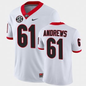 #61 David Andrews College Football Georgia Alumni Mens White Jersey 766007-506