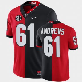 #61 David Andrews Split Edition UGA 100th Season NFL Alumni Men Red Black Jersey 210393-855