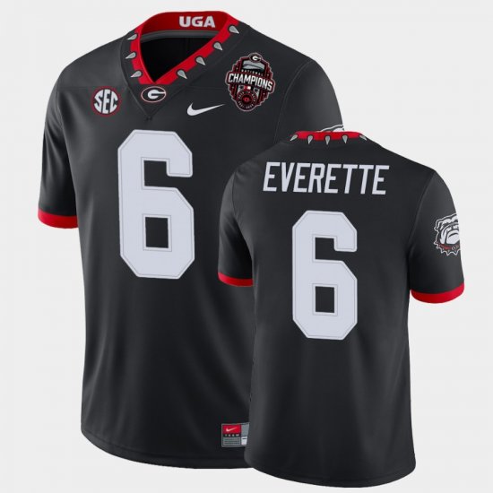 #6 Daylen Everette 2022 National Champions Georgia Men\'s Black Jersey 763411-648