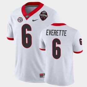 #6 Daylen Everette 2022 National Champions UGA Men's White Jersey 996965-527