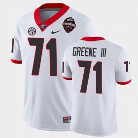 #71 Earnest Greene III 2022 National Champions Georgia Bulldogs Men White Jersey 400499-826