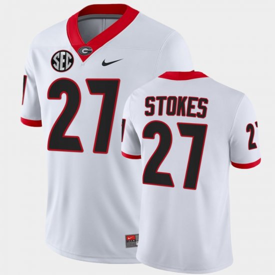 #27 Eric Stokes College Football Georgia Alumni Men\'s White Jersey 918062-794